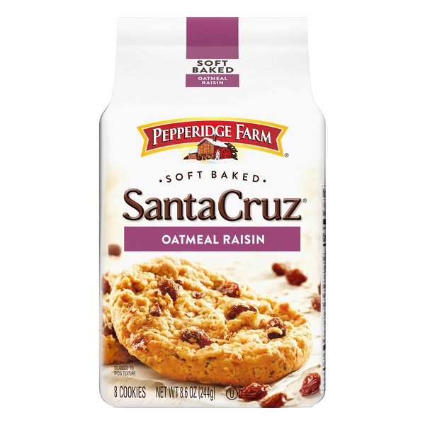 Pepperidge Farm Santa Cruz Soft Baked Oatmeal Raisin Cookies - 8 ct