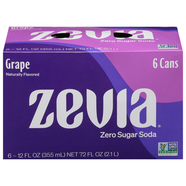 Zevia Zero Sugar Soda Grape - 6 pk