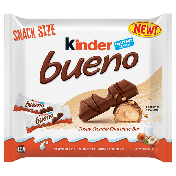Kinder Bueno Milk Chocolate & Hazelnut Cream Snack Size Chocolate Bars