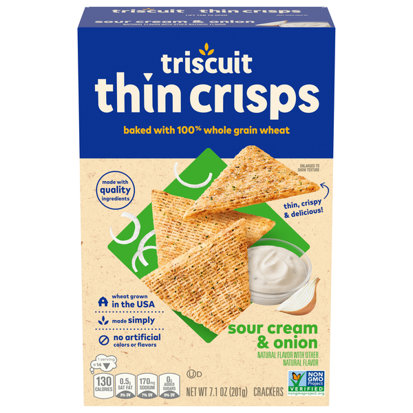 Triscuit Thin Crisps Sour Cream & Onion Whole Grain Wheat Crackers