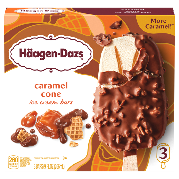 Save on HaagenDazs Caramel Cone Ice Cream Bars 3 ct Order Online