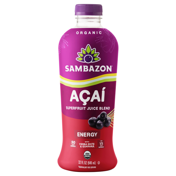 Sambazon Organic Acai Energy Superfood Juice Blend Refrigerated
