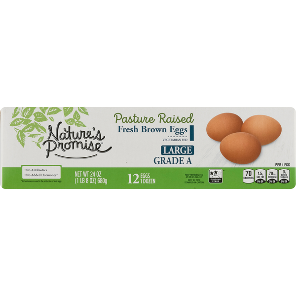 Nature's Promise Pasture Raised Vegetarian Fed Large Brown Eggs