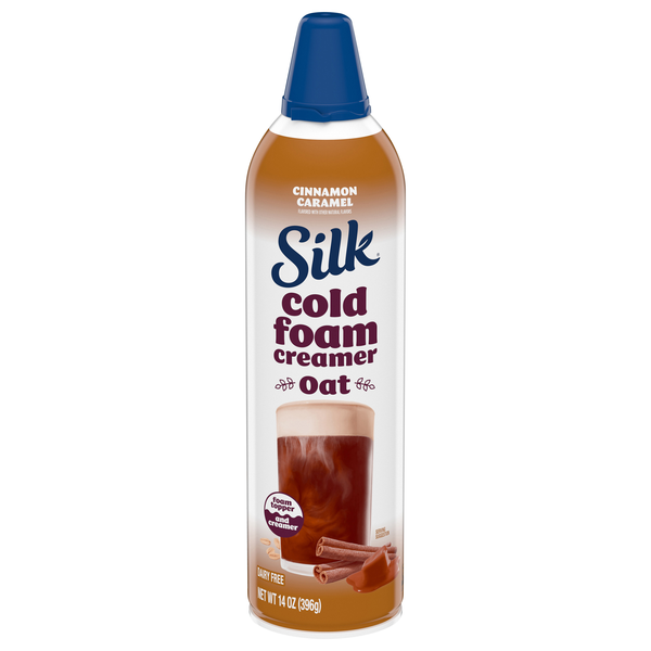 Silk Dairy Free Cinnamon Caramel Flavored Cold Foam Oat Coffee Creamer