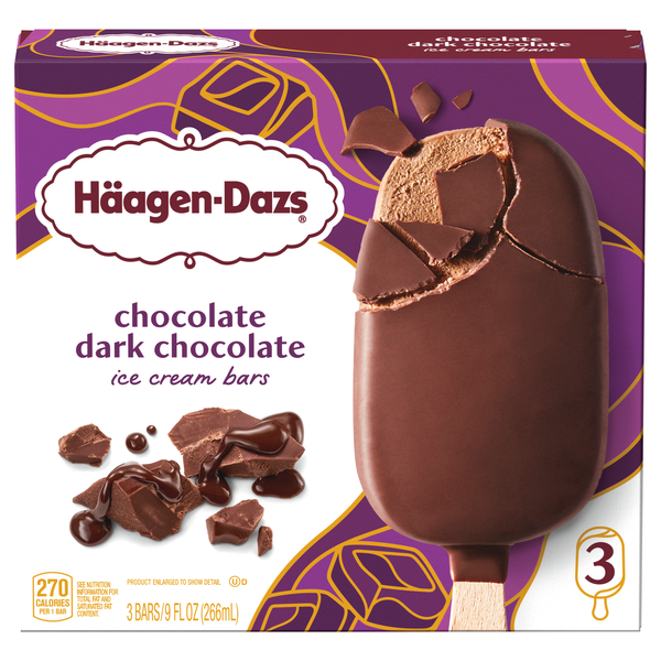 Haagen-Dazs Chocolate Dark Chocolate Ice Cream Bars - 3 ct