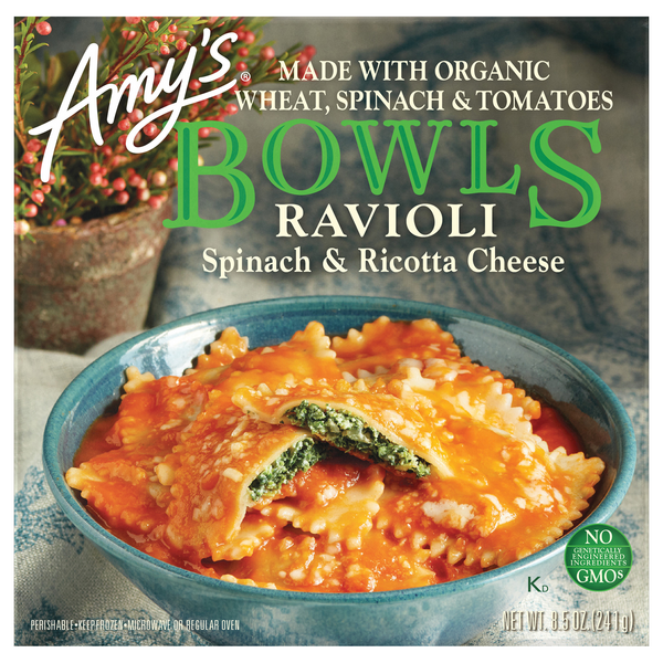 Amy's Bowls Organic Spinach & Ricotta Cheese Ravioli Frozen Meal