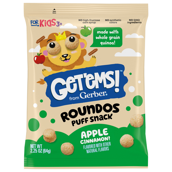 Get'ems! from Gerber Apple Cinnamon Roundos Puffs Snack