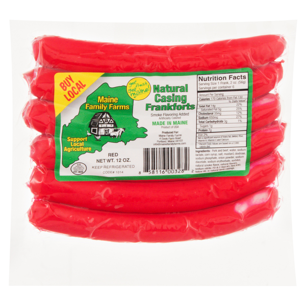Maine Family Farms Natural Casing Frankfurters - 6 ct