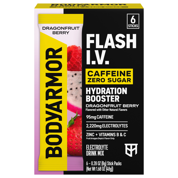 BODYARMOR Zero Sugar Dragonfruit Berry Electrolyte Drink Mix - 6 ct