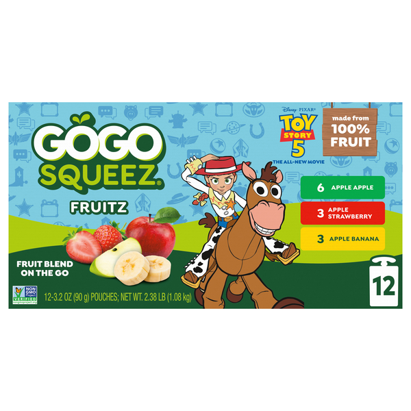 GoGo squeeZ Variety Pack Applesauce Pouches - 12 ct
