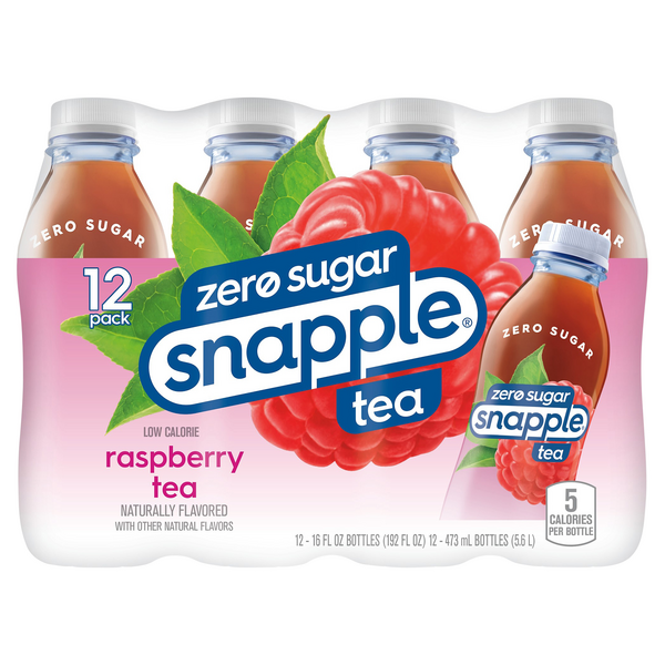 Snapple Zero Sugar Raspberry Flavored Iced Tea - 12 pk Plastic