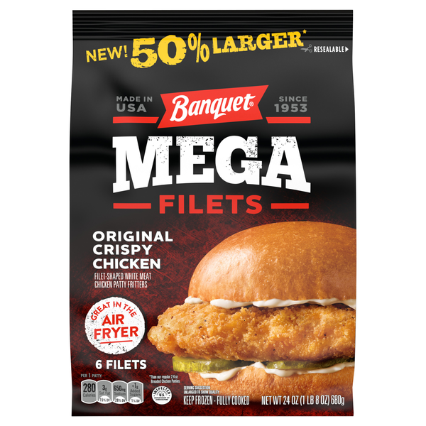 Banquet MEGA Original Crispy Chicken Filets - 6 ct Frozen