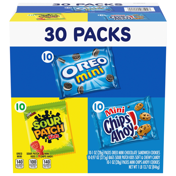 Nabisco Mini Cookie & Candy Variety (Sour Patch Kids/OREO/Chips Ahoy) 30ct