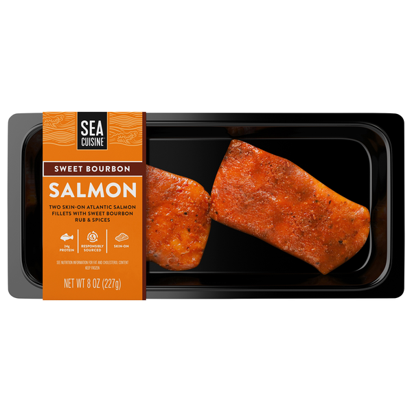 Sea Cuisine Sweet Bourbon Skin-On Atlantic Salmon Fillets - 2 ct Frozen