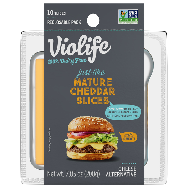 Violife Dairy Free Vegan Just Like Mature Cheddar Cheese Slices - 10 ct