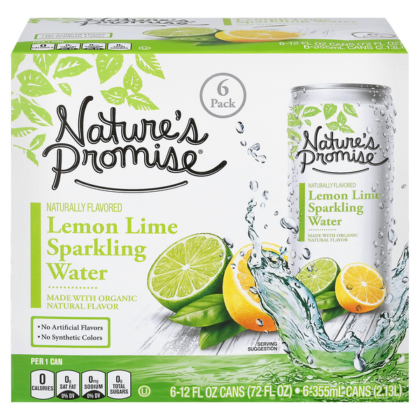 Save on Nature's Promise Sparkling Water Lemon Lime 6 pk Order Online