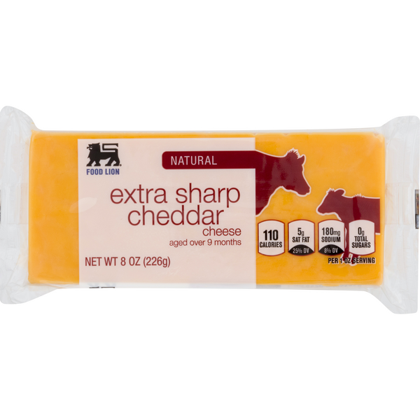 Save on Food Lion Cheddar Cheese Extra Sharp Natural Order Online Delivery Food Lion