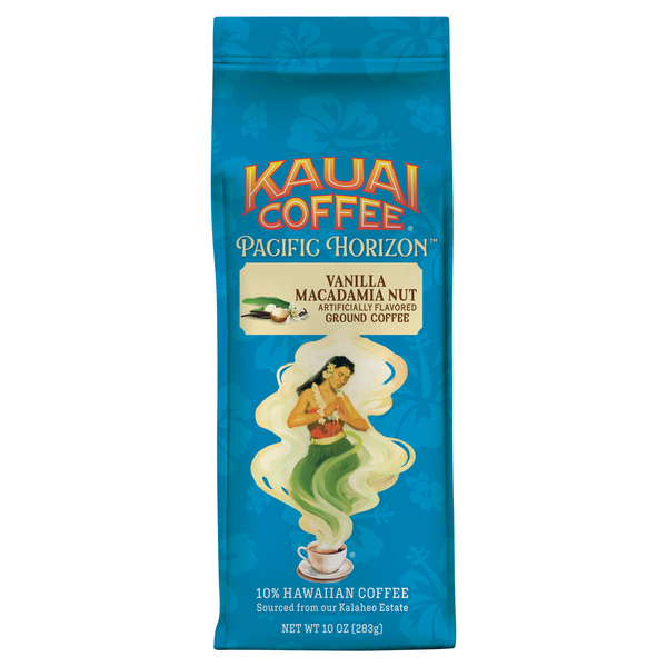 Kauai Coffee Vanilla Macadamia Nut Flavored Medium Roast Ground Coffee
