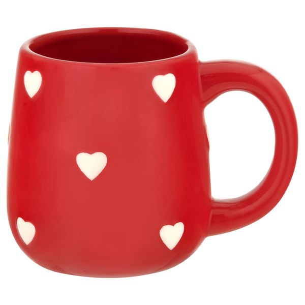 Smart Living Valentine's Day Mug Red with White Hearts