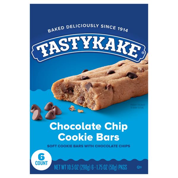 Tastykake Chocolate Chip Soft Cookie Bars - 6 ct