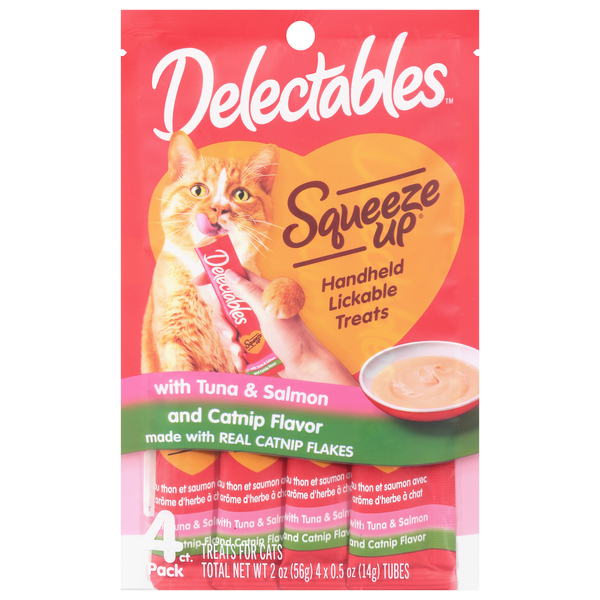 Delectables Squeeze Up Tuna & Salmon Lickable Cat Treats - 4 ct