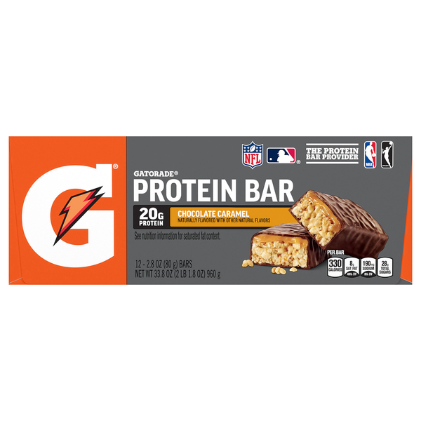 Gatorade Chocolate Caramel 20g Protein Bars - 12 ct