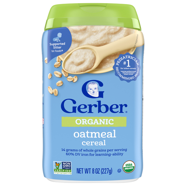 Gerber Grain & Grow Organic 1st Food Oatmeal Baby Cereal
