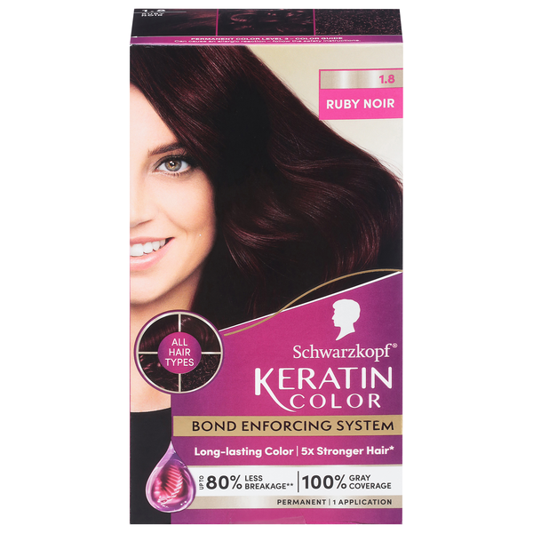 Schwarzkopf Keratin Permanent Hair Color Ruby Noir 1.8