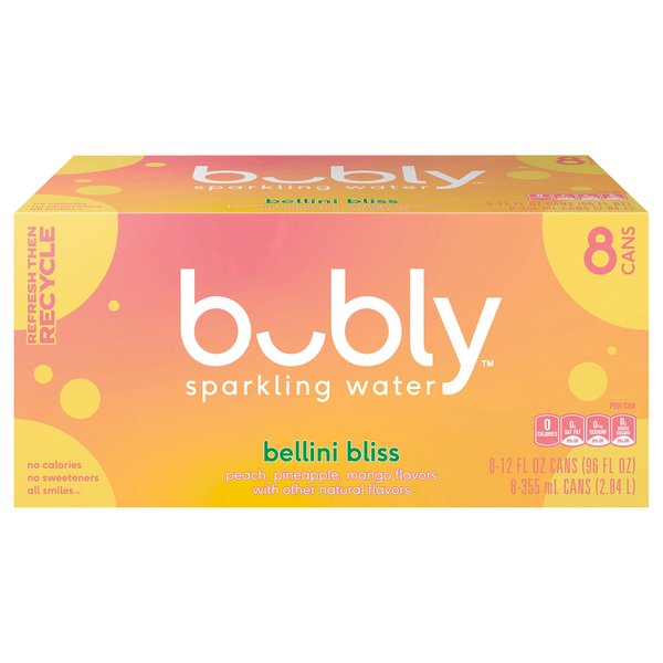bubly Bellini Bliss Sparkling Water - 8 pk