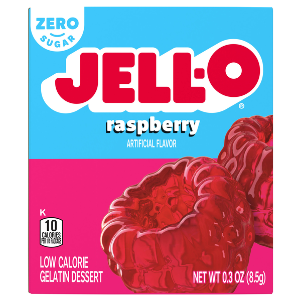 Jell-O Zero Sugar Raspberry Flavored Gelatin Dessert Mix
