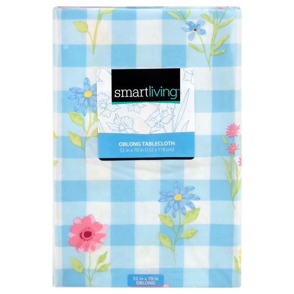 Smart Living Spring Square Tablecloth Oblong 52 X 70 Inch Floral