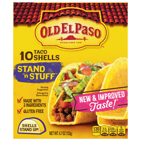 Old El Paso Gluten Free Stand 'N Stuff Hard Taco Shells - 10 ct