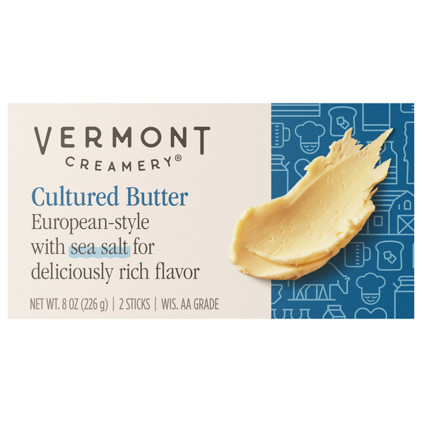 Vermont Creamery Sea Salt Cultured Butter Sticks - 2 ct