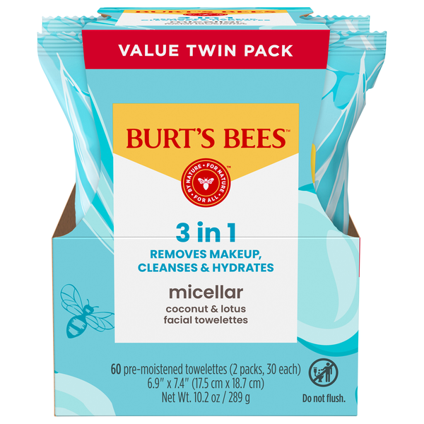 Burt's Bees 3-in-1 Micellar Facial Cleanser Towelettes