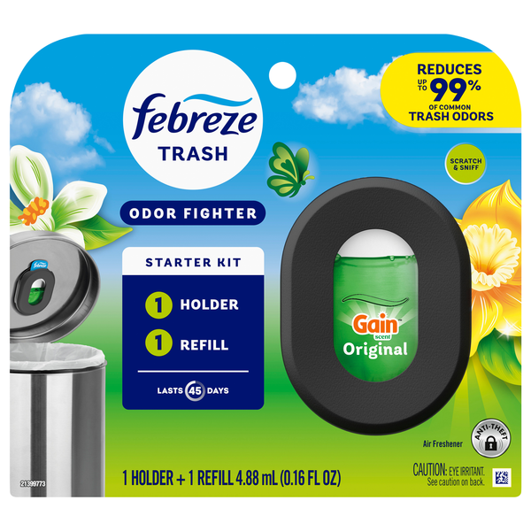 Febreze Trash Odor Fighter Gain Original Scent Starter Kit