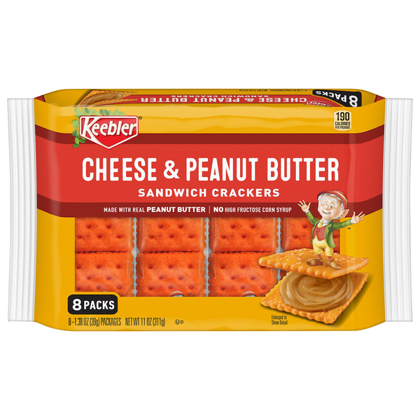 Keebler Cheese & Peanut Butter Sandwich Crackers - 8 ct