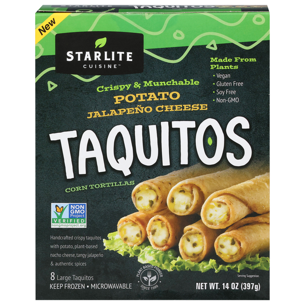 Starlite Cuisine Gluten & Soy Free Potato Jalapeno Cheese Taquitos - 8 ct