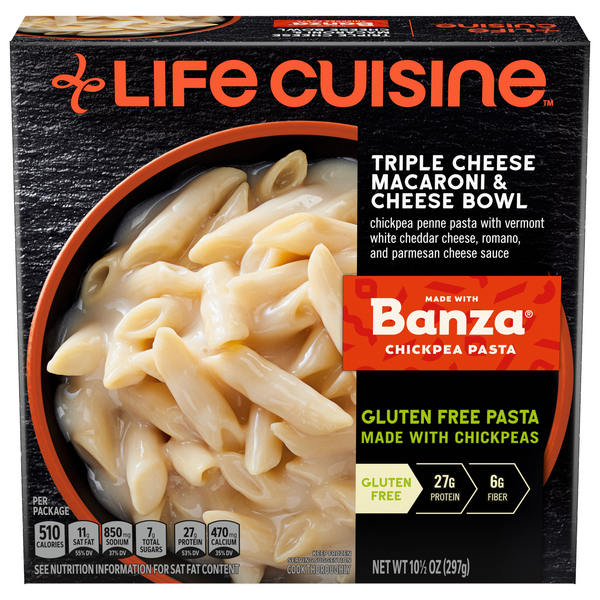 Save on Life Cuisine Triple Cheese Mac & Cheese Bowl with Banza Chickpea Pasta Order Online