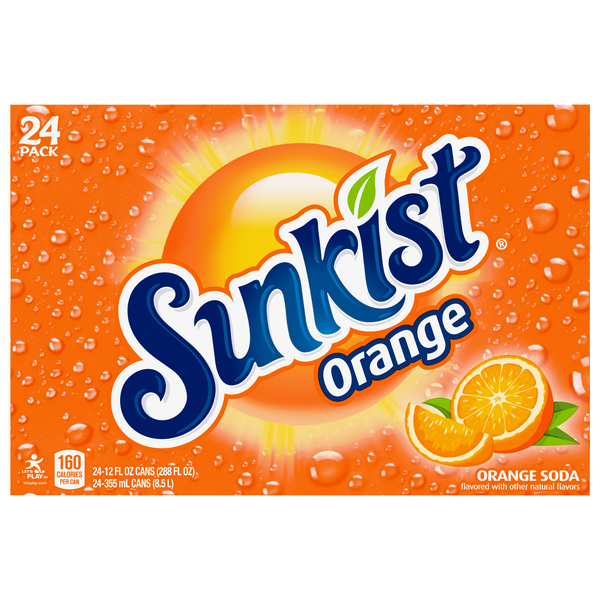 Sunkist Orange Soda - 24 pk