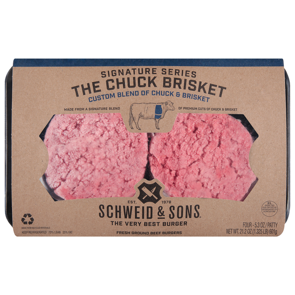 Save on Schweid & Sons Signature Chuck Brisket Ground Beef Burger 4