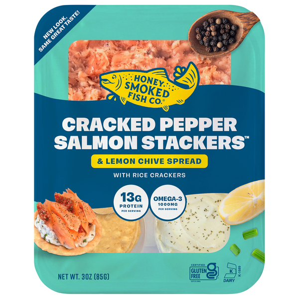 Honey Smoked Fish Co. Cracked Pepper Honey Smoked Salmon Stackers
