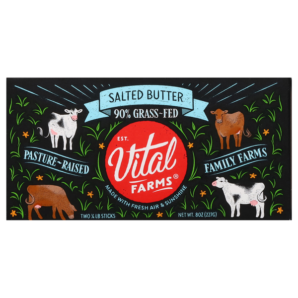 Vital Farms Pasture-Raised Sea Salted Butter Sticks - 2 ct