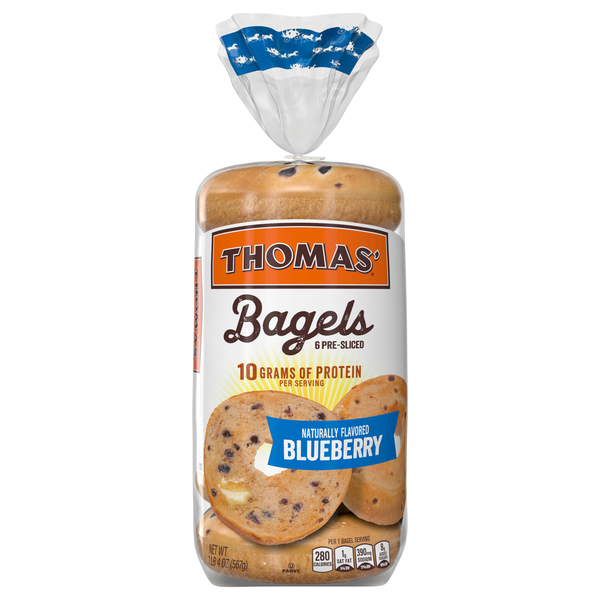 Thomas' Blueberry Pre-Sliced Bagels - 6 ct