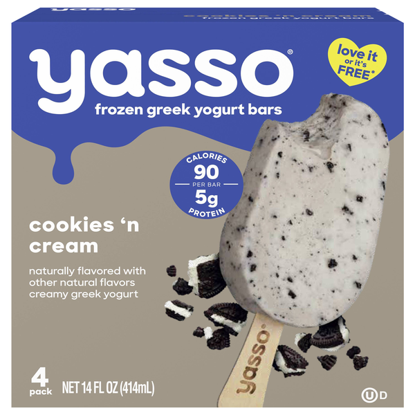 Yasso Cookies 'n Cream Greek Yogurt Bars- 4 ct
