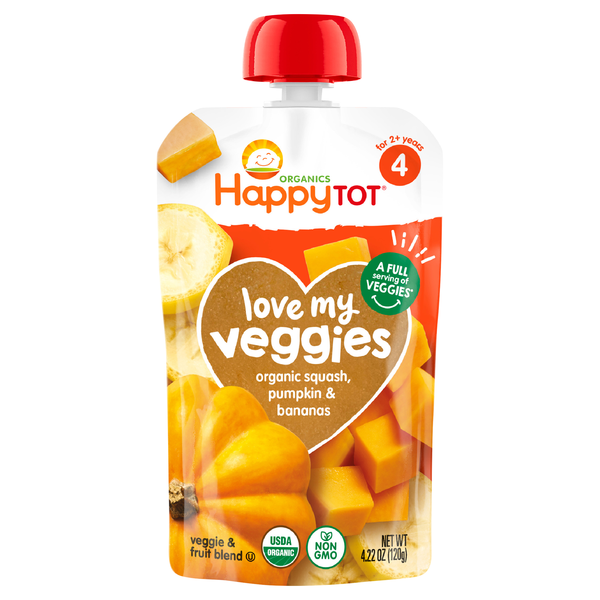 Happy Tot Organics Stage 4 Love My Veggies Squash Pumpkin & Bananas