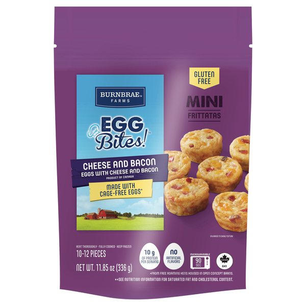 Burnbrae Farms EGG Bites! Gluten Free Cheese & Bacon Mini Frittatas Frozen