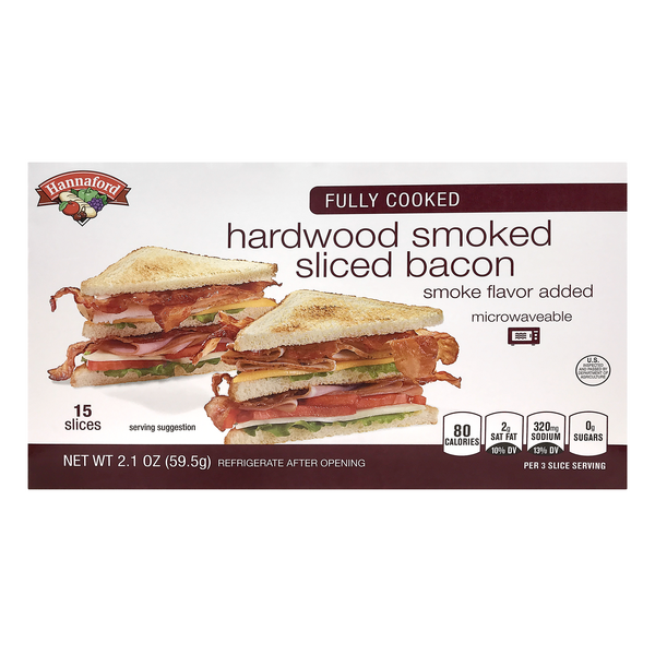 Hannaford Fully Cooked Hardwood Smoked Bacon Slices