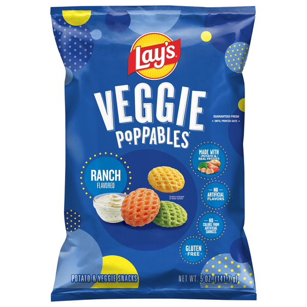 Lay's Veggie Poppables Gluten Free Ranch Flavored Potato & Veggie Snacks