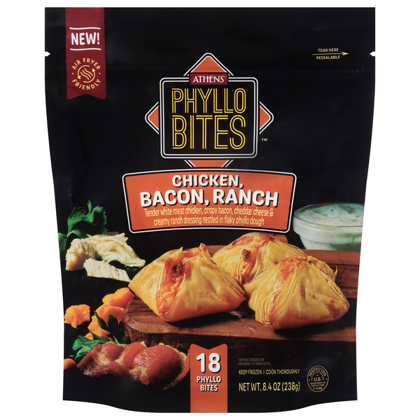 Athens Chicken Bacon Ranch Phyllo Bites - 18 ct Frozen