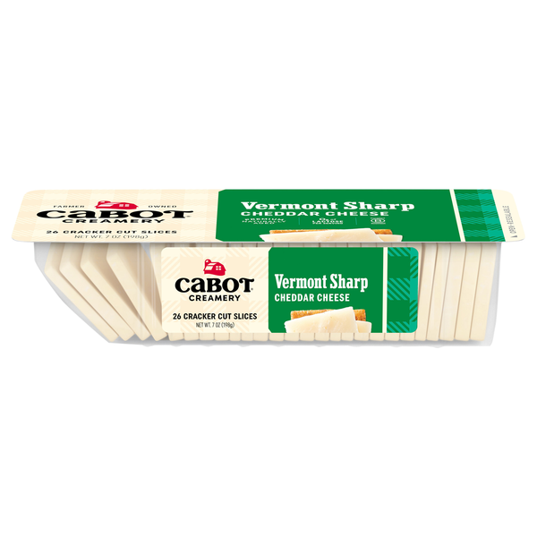 Cabot Vermont Sharp White Cheddar Cheese Cracker Cut Slices - 26 ct